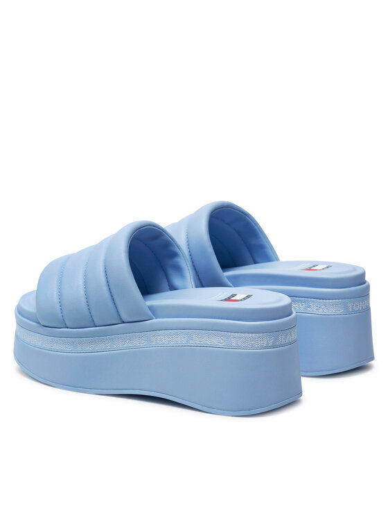 Tommy Jeans Tommy Jeans Şlapi Tjw Wedge Sandal EN0EN02455 Albastru celest