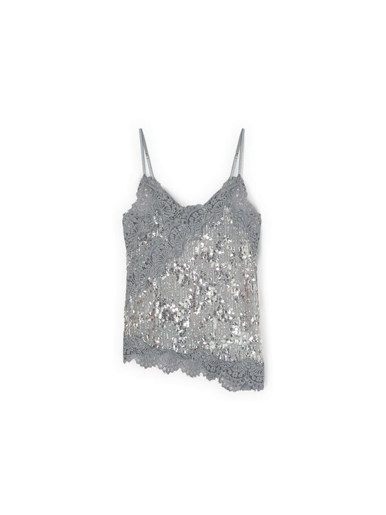Motivi Motivi Top D119Q000641N013 Grigio Regular Fit