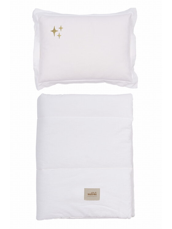 Malomi Malomi Komplet pościeli bedding_set_washed_stars_ecru Biały