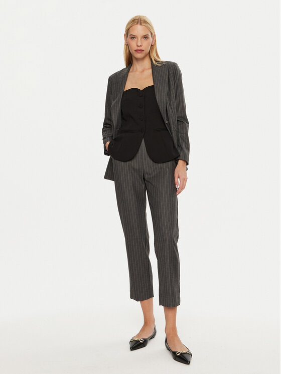 Maryley Maryley Текстилни панталони 24IB616/M11 Сив Regular Fit