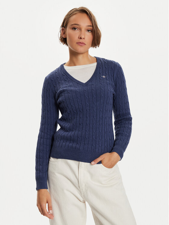 Gant Sveter 4800101 Tmavomodrá Slim Fit