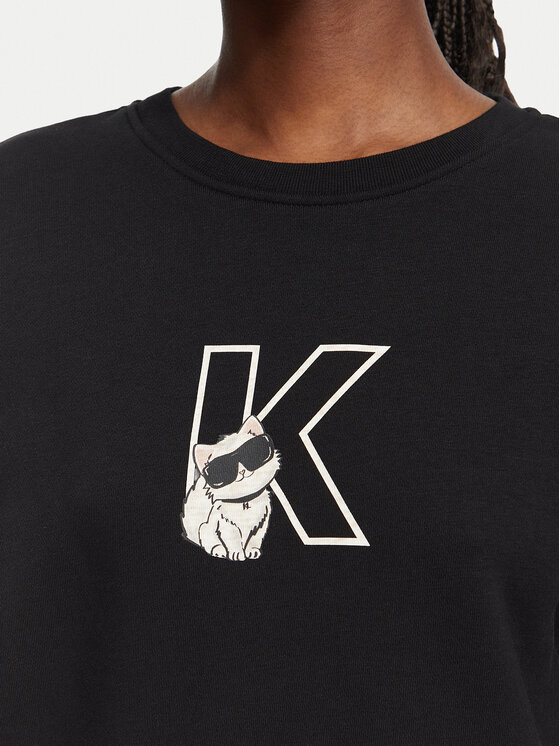 KARL LAGERFELD KARL LAGERFELD Majica dugih rukava B3W20047 Crna Regular Fit