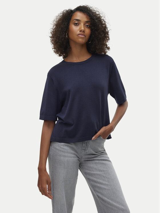 Vero Moda Sveter Silje 10320460 Tmavomodrá Oversize