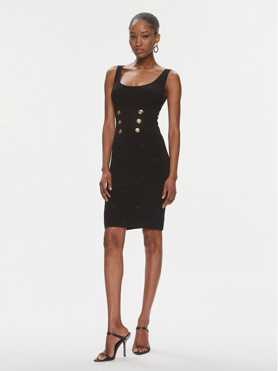 PINKO Pinko Kootud kleit Cactus 102879 A1LK Must Slim Fit