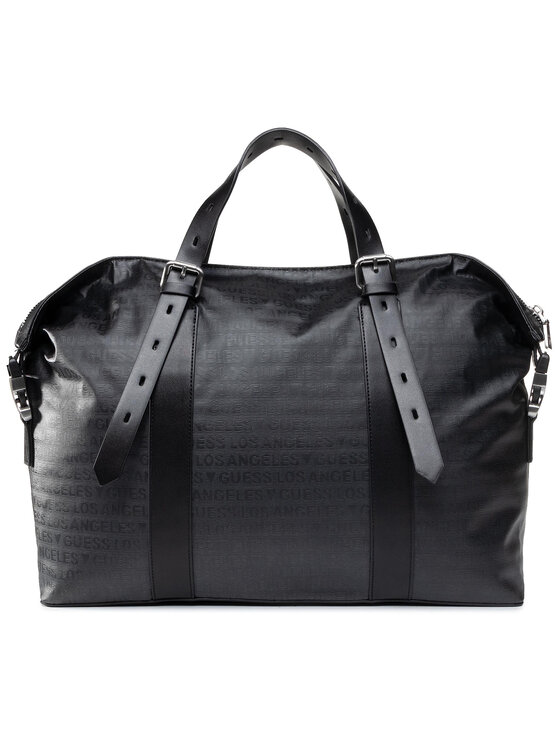 Guess Guess Cestovná taška Dan L.A. (Jacquard Coated) Travel TMDLJC P0338 Čierna