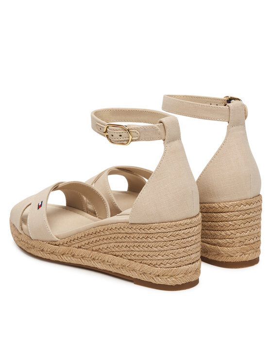 Tommy Hilfiger Tommy Hilfiger Espadrilles Mid Wedge Espad X Cross FW0FW09332 Bézs