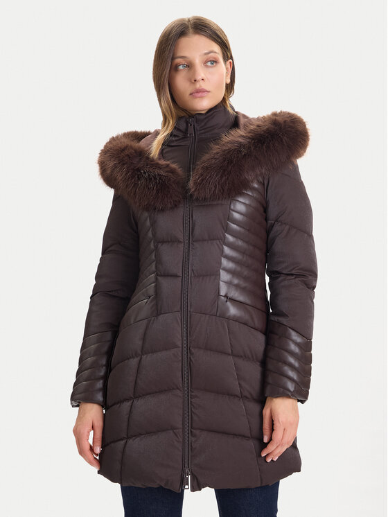 Guess Guess Zimní bunda W4BL61 WGLZ0 Hnědá Slim Fit