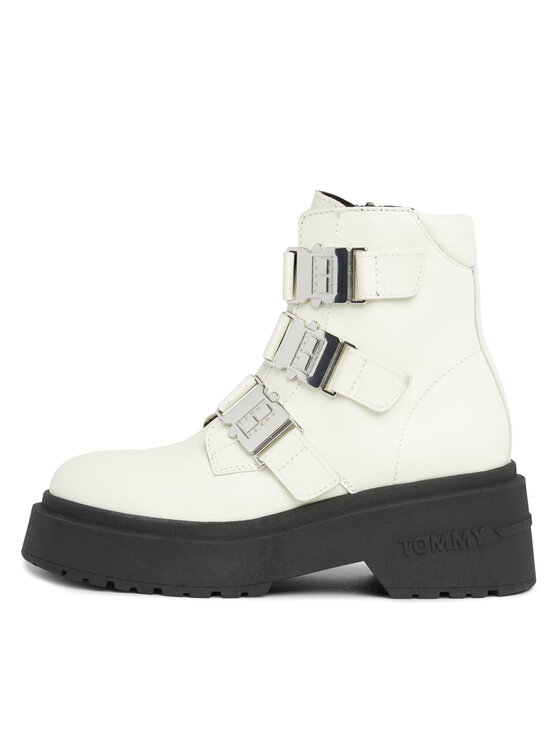 Tommy Jeans Tommy Jeans Ботильйони Tjw Chunky Boot Hardware EN0EN02443 Écru