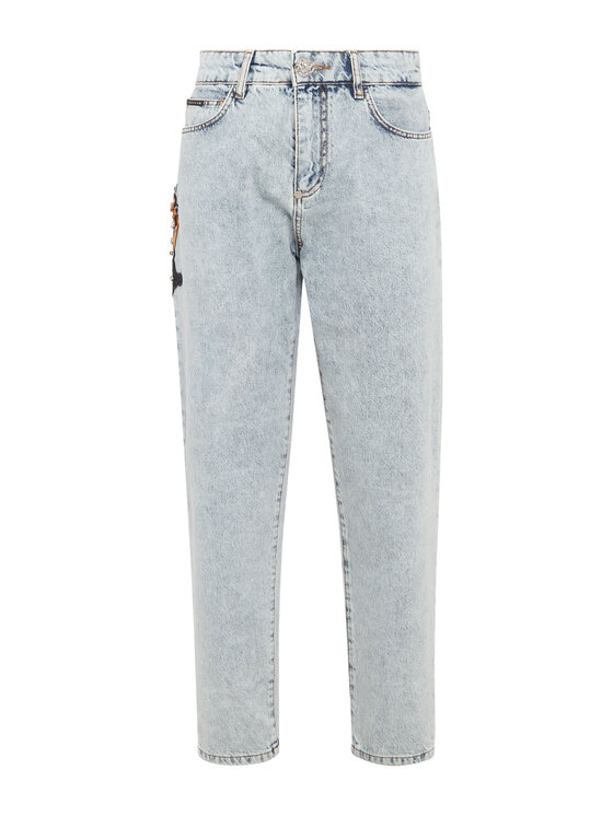 PHILIPP PLEIN PHILIPP PLEIN Džínsy 7441 Modrá Mom Fit