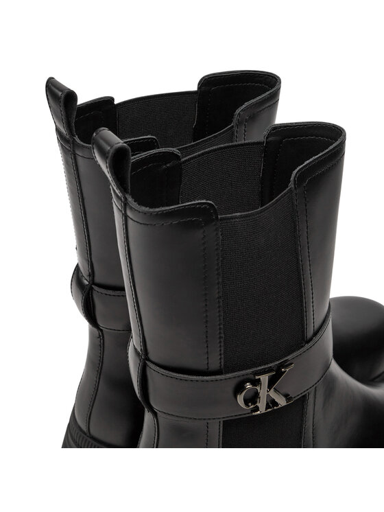 Calvin Klein Calvin Klein Členková obuv Chunky Combat Chelsea Mg YW0YW01495 Čierna