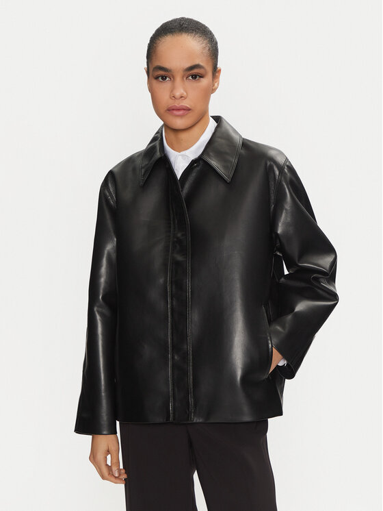 Calvin Klein Calvin Klein Lederjacke K20K208337 Schwarz Relaxed Fit