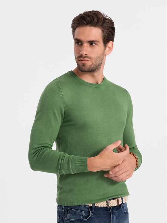 Ombre Ombre Svetr OM-SWBS-0106 Zelená Regular Fit