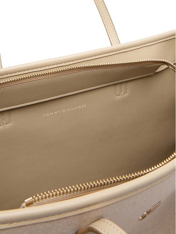 Tommy Hilfiger Tommy Hilfiger Handtasche Th City Large Tote Melton AW0AW18215 Beige