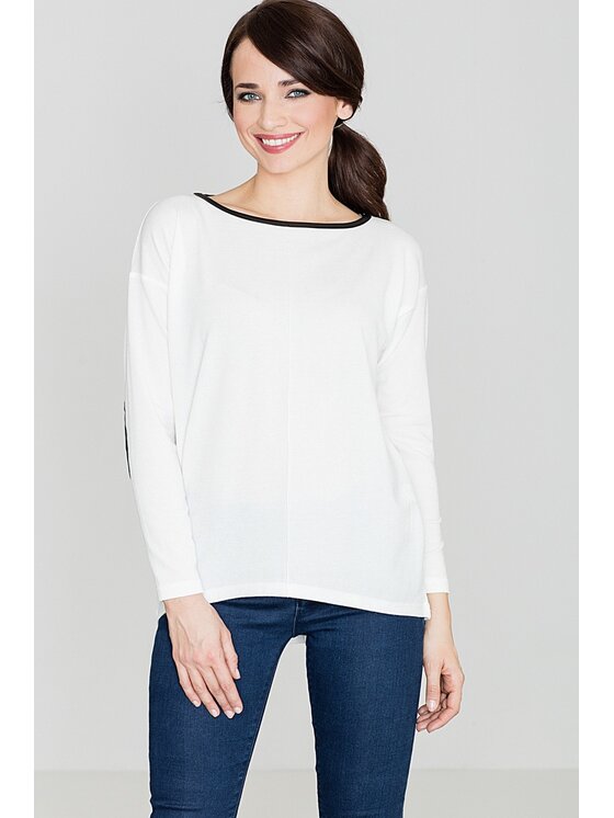 Lenitif Lenitif Sweter K118 Écru Regular Fit