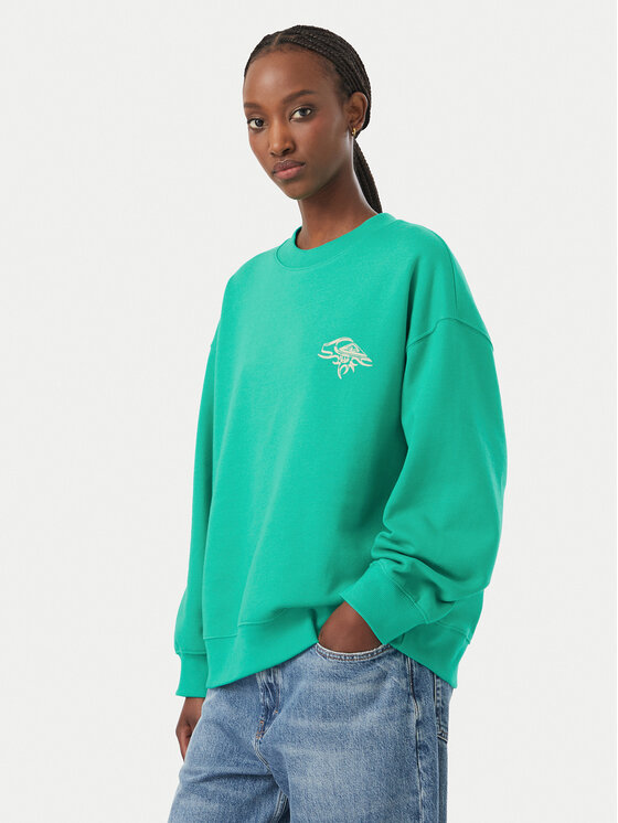 Quiksilver Quiksilver Bluza Standard Crew EQWFT03188 Turkusowy Regular Fit