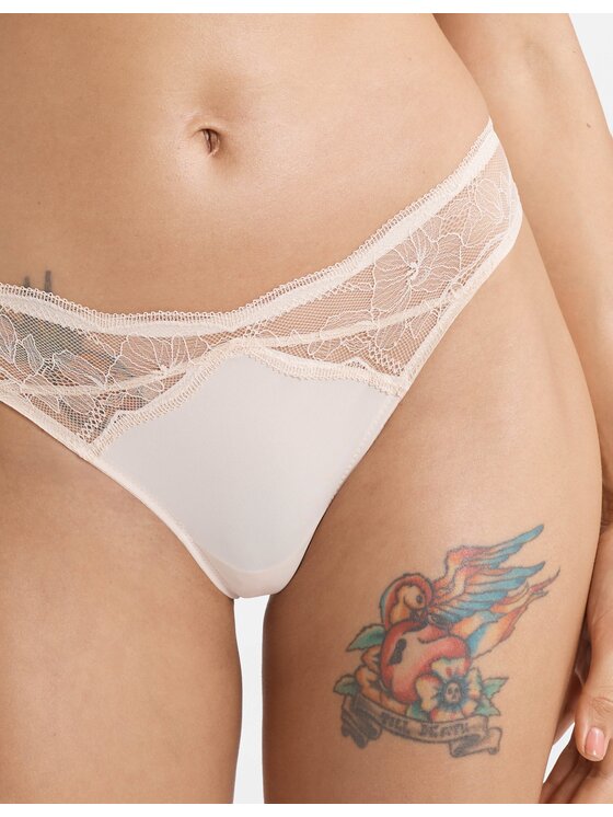 Stringi, rozmiar L, Beżowe, 40085