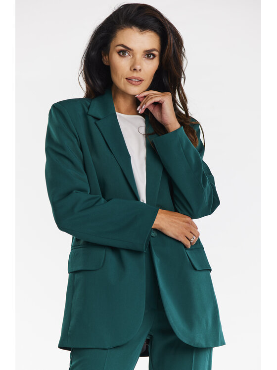 Awama Awama Marynarka A676 Zielony Basic Fit