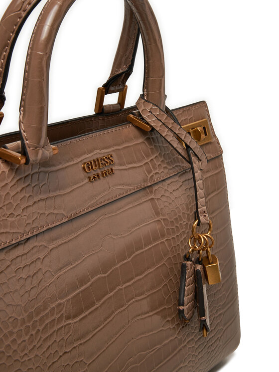 Guess Guess Ročna torba Katey Croc (CB) HWCB84 94270 Rjava