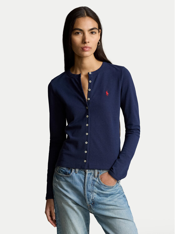 Polo Ralph Lauren Kardigán 211941175003 Tmavomodrá Slim Fit