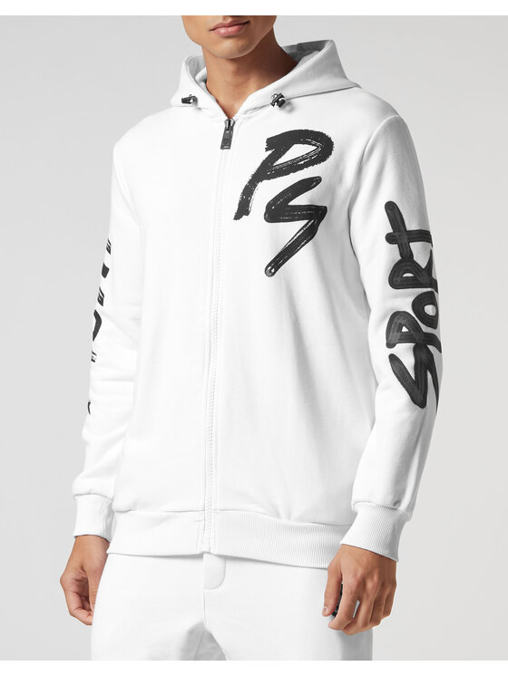 Plein Sport Plein Sport Sada mikina a látkové kalhoty 1669 Bílá Regular Fit