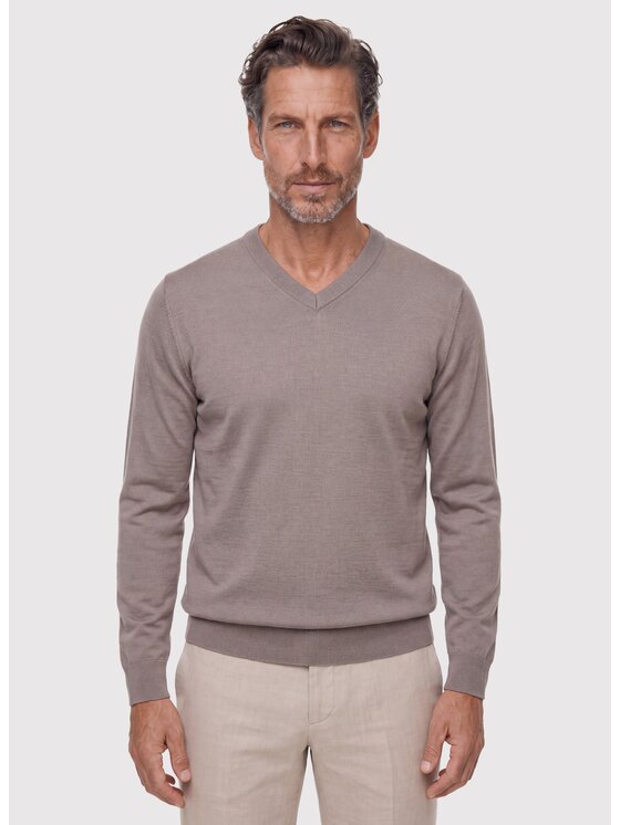 Pako Lorente Pako Lorente Sweter P26WP-2X-008 Beżowy Straight Fit