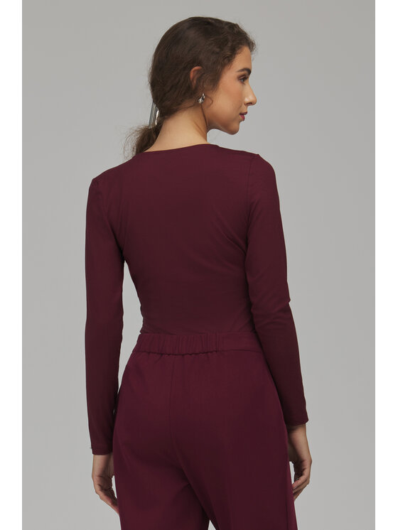 NIFE NIFE Halenka B236 Bordó Slim Fit