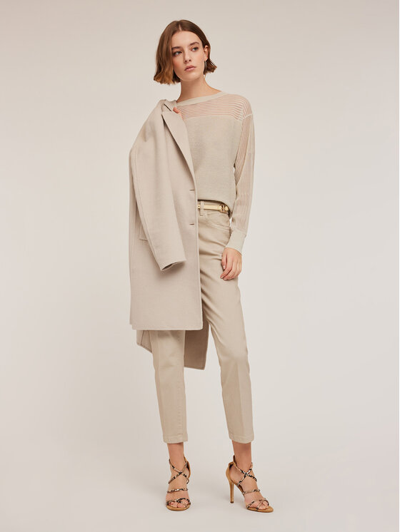Motivi Motivi Cardigan M166W003201N002 Écru Regular Fit