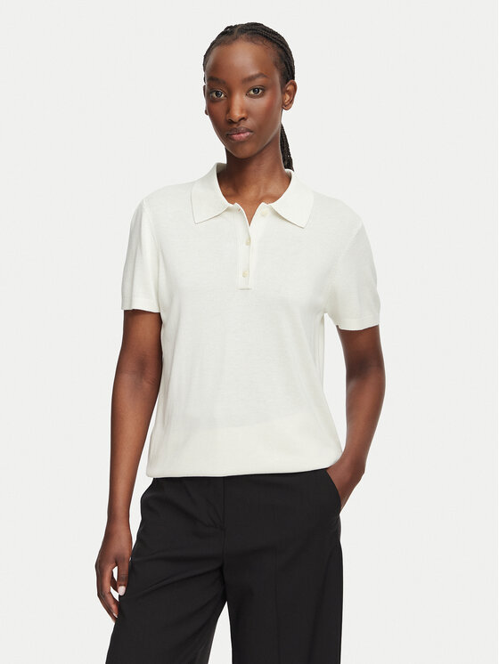 Calvin Klein Tricou polo LV044G311G Crem Slim Fit