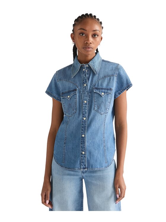 Wrangler Wrangler Koszula 112378113 Niebieski Regular Fit