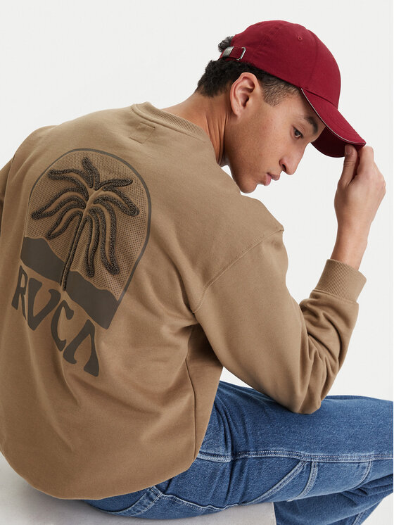 RVCA RVCA Mikina Palm Crest EVYSF00141 Béžová Boxy Fit