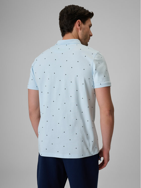 4F 4F Polo COMMERCIAL Niebieski jasny Regular Fit