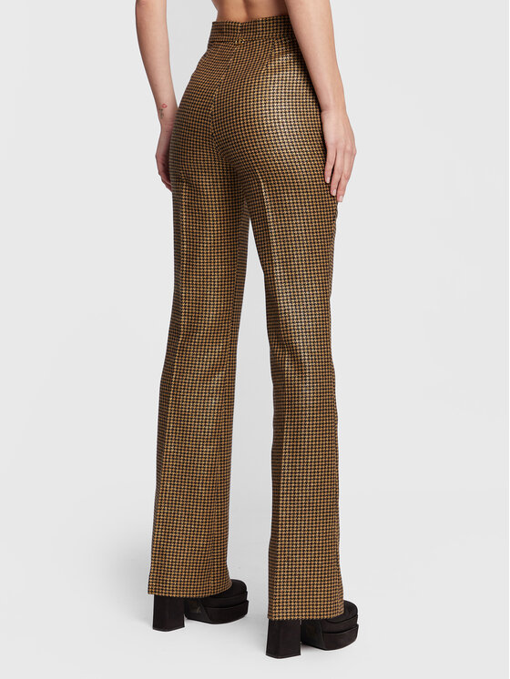 TWINSET TWINSET Spodnie materiałowe 222TT231A Złoty Flare Fit