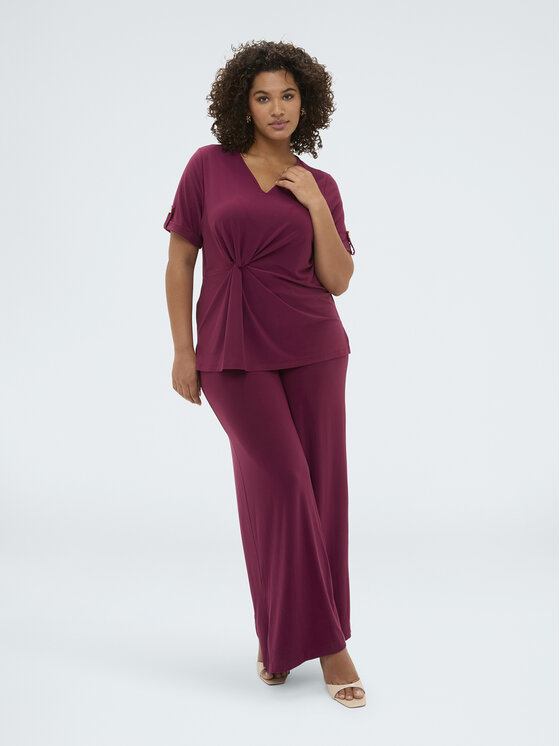 Fiorella Rubino Fiorella Rubino Spodnie materiałowe P823L002349N036 Bordowy Flare Fit