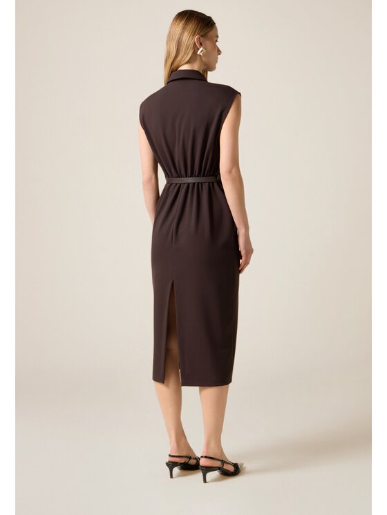 Oltre Oltre Vestito da giorno 7091R005152N032 Marrone Slim Fit