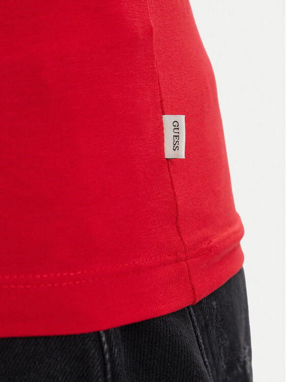 Guess Jeans Guess Jeans T-krekls W6YI16 K3995 Sarkans Slim Fit