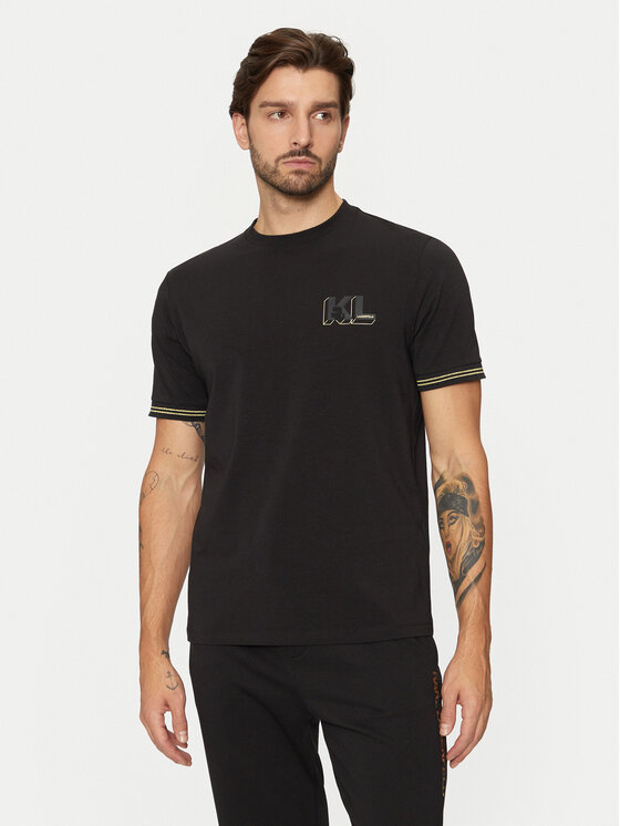 KARL LAGERFELD KARL LAGERFELD Póló 755463 551235 Fekete Regular Fit
