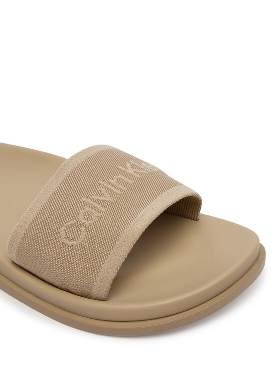 Calvin Klein Calvin Klein Klapki City Sandal Mule Webbing HW0HW02887 Beżowy
