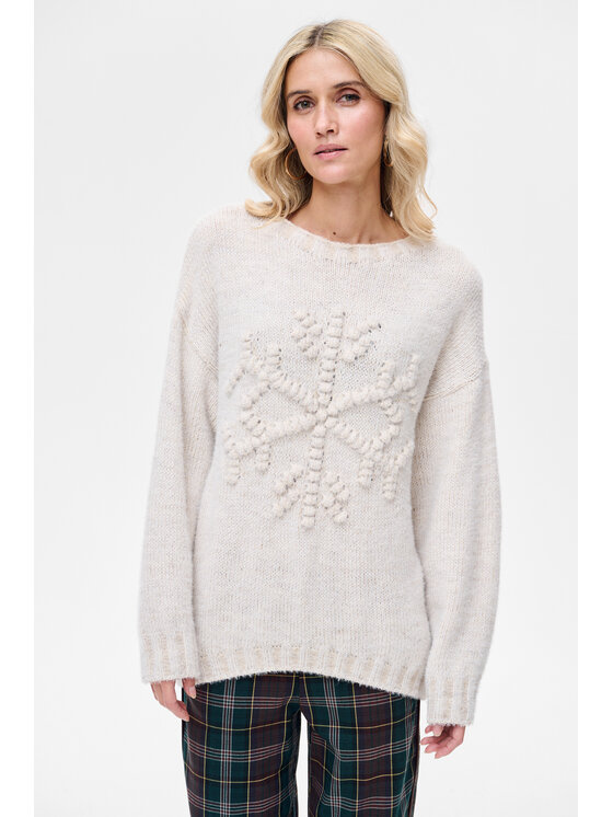 blue shadow blue shadow Sweter Per Écru Regular Fit