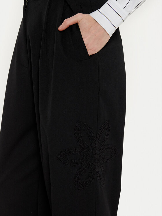 Desigual Desigual Pantaloni din material Rin 24WWPW20 Negru Loose Fit