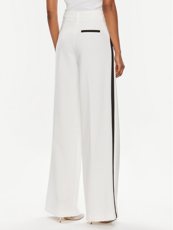 Maryley Maryley Spodnie materiałowe 24EB806/43BN Biały Wide Leg