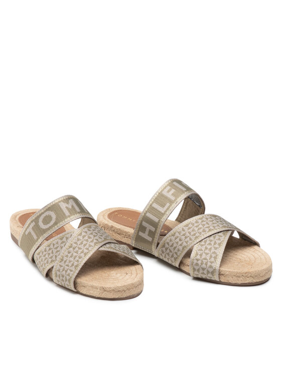 Tommy Hilfiger Tommy Hilfiger Espadrillas Webbing Flat Espadrille FW0FW06307 Verde