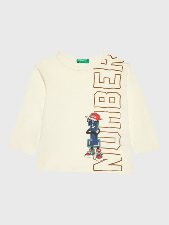 United Colors Of Benetton Bluză 3VR5G106B Écru Regular Fit