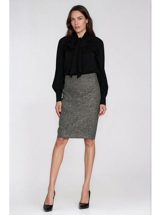 NIFE NIFE Midi sukňa SP96 Čierna Slim Fit