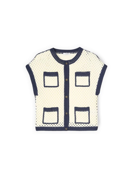 Motivi Motivi Sweter M237W003947N0S1 Biały Boxy Fit