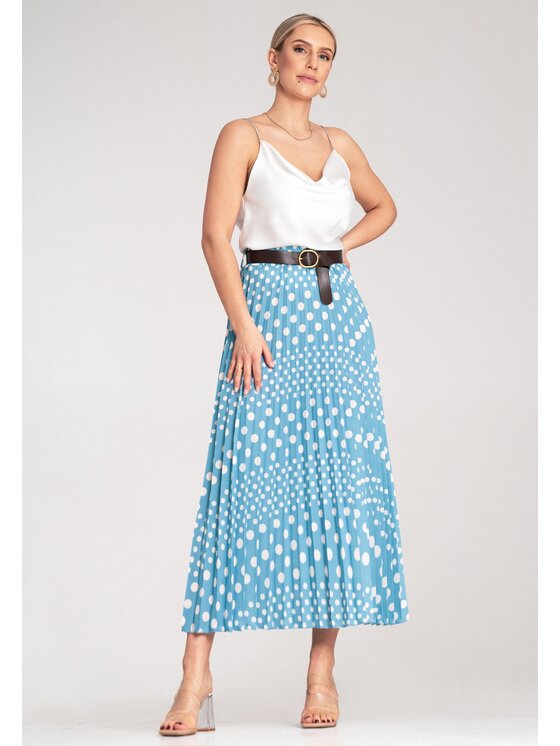 FIGL FIGL Gonna plissettata M1155 Blu Flared Fit