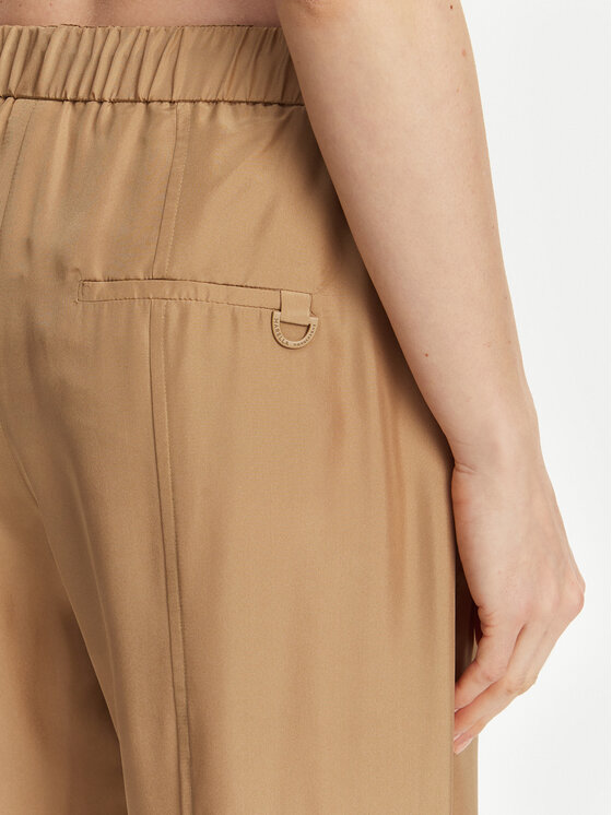 Marella Marella Medžiaginės kelnės Abetaia 2513131095 Smėlio Relaxed Fit