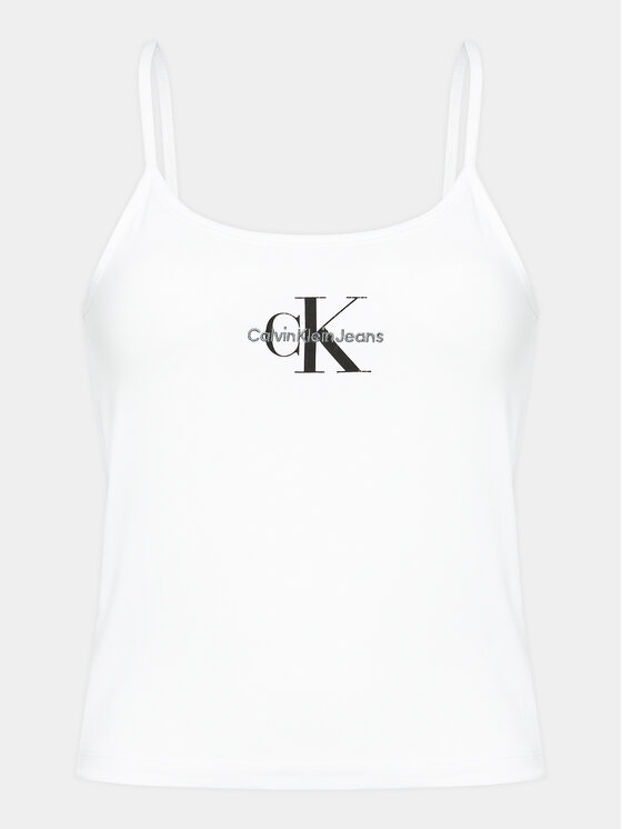 Calvin Klein Jeans Calvin Klein Jeans Top Monologo J20J223105 Bijela Slim Fit