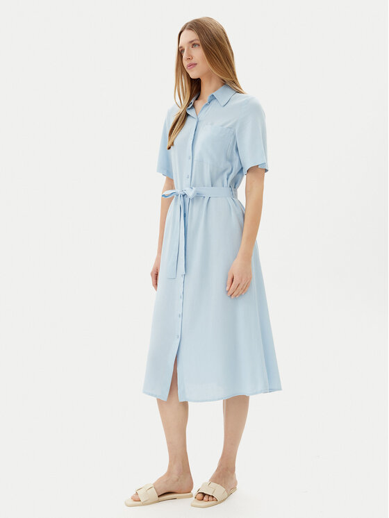 Pieces Pieces Rochie tip cămașă Pia 17152063 Albastru Regular Fit