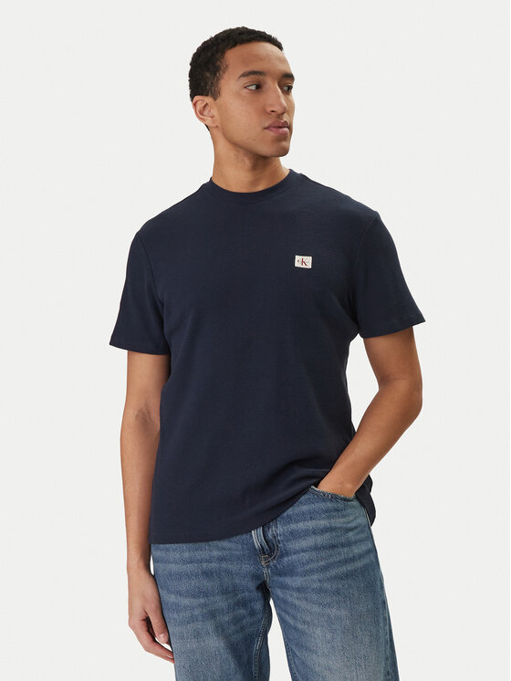 Calvin Klein Jeans Calvin Klein Jeans Marškinėliai Waffle Badge LV04RD008G Tamsiai mėlyna Regular Fit