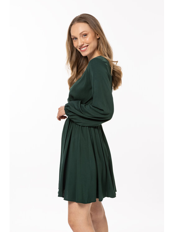 Awama Awama Sukienka letnia A577 Zielony Basic Fit
